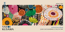 Vibrant polka dot yayoi kusama flower postcard set living room wall art by Decorbites
