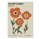 GobekUsa Yayoi Kusama Inspired Orange Floral Canvas Art