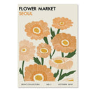 GobekUsa Yayoi Kusama Inspired Orange Floral Canvas Art
