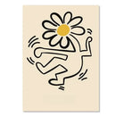 Minimalist yayoi kusama floral canvas wall art living room set by Decorbites