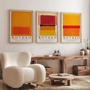 Minimalist yayoi kusama floral canvas wall art living room set