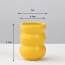 GobekUsa Yellow Porcelain Flower Vase for Home Decor