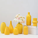 GobekUsa Yellow Porcelain Flower Vase for Home Decor