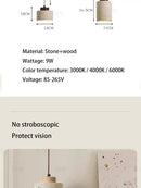 GobekUsa Yellow Stone LED Pendant Chandelier - Retro Nordic Style