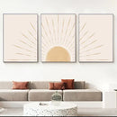 GobekUsa Yellow Sun Rising Horizon Wall Art