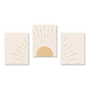 Minimalist beige & gold sun rising horizon wall art bedroom triptych