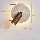 GobekUsa Yellow Travertine LED Wall Sconce with Nordic Modern Glass Design