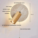GobekUsa Yellow Travertine LED Wall Sconce with Nordic Modern Glass Design