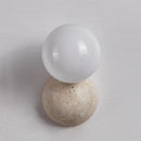 GobekUsa Yellow Travertine LED Wall Sconce with Nordic Modern Glass Design