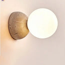 GobekUsa Yellow Travertine LED Wall Sconce with Nordic Modern Glass Design