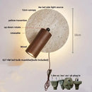 GobekUsa Yellow Travertine LED Wall Sconce with Nordic Modern Glass Design