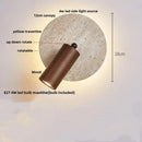 GobekUsa Yellow Travertine LED Wall Sconce with Nordic Modern Glass Design