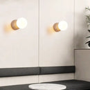 GobekUsa Yellow Travertine LED Wall Sconce with Nordic Modern Glass Design