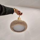 GobekUsa Yellow Travertine Pendant Light for Kitchen Island