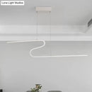 GobekUsa Z-Shaped Linear Island Light Metallic Pendant with Warm/White LED, for Dining Room and Kitchen, in Black/White
