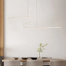 GobekUsa Z-Shaped Linear Island Light Metallic Pendant with Warm/White LED, for Dining Room and Kitchen, in Black/White