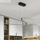GobekUsa Z-Shaped Linear Island Light Metallic Pendant with Warm/White LED, for Dining Room and Kitchen, in Black/White