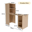 Stretchable Office Desk With Storage Shelves And Mobile Wheels by Unique Piece Furniture