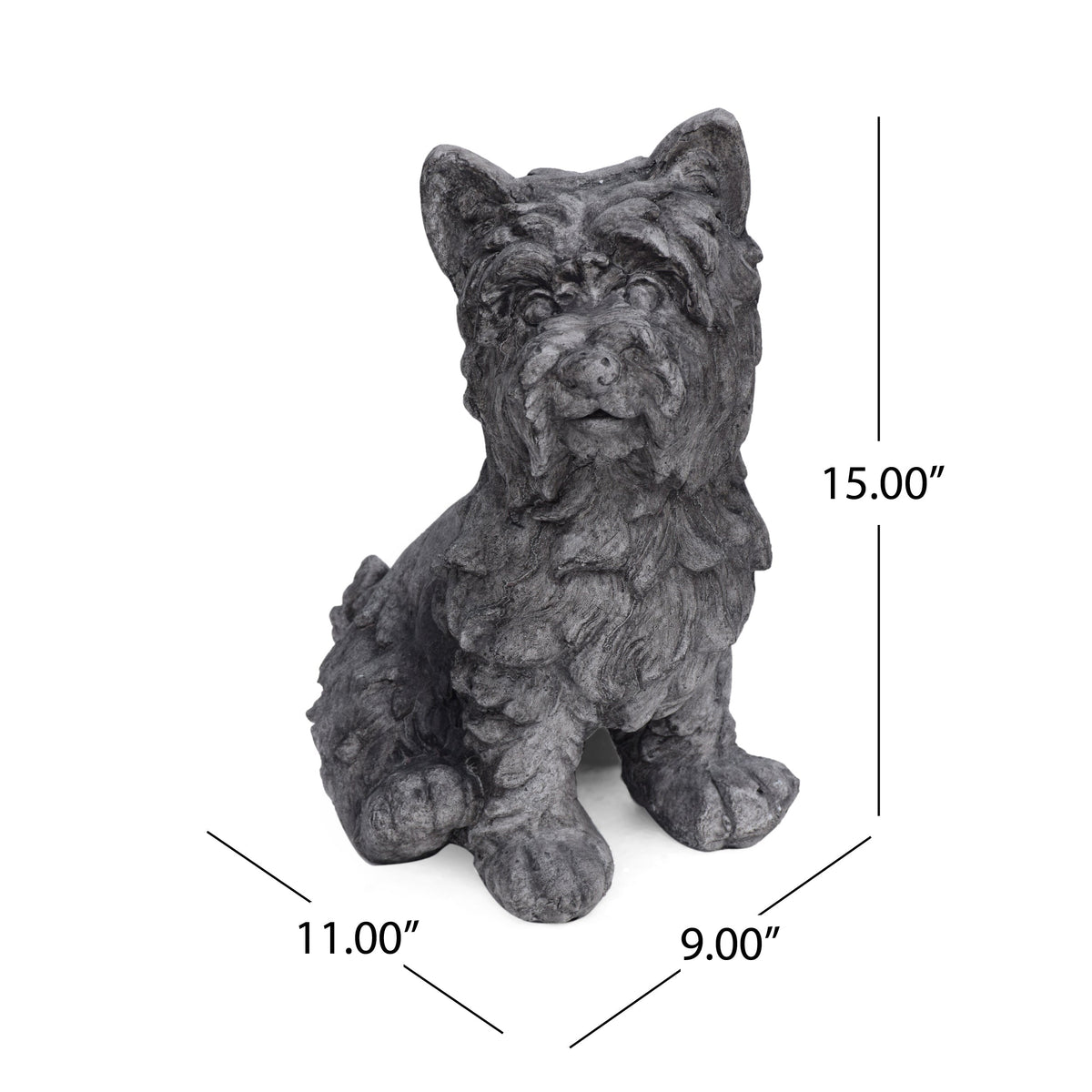 Cricket Dog Cast Stone Garden Statue, photo 3 of 9