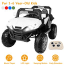 12V Electric Kids Ride-On Car w/ Parental Remote Control Music Horn LED Lights Swaying Function For Kids Aged 1-6 Years Old