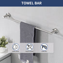 Bathroom Set 4 Pack With Towel Bar Racks, Toilet Paper Holder, Ring, Hook, Stainless Steel - Brushed Nickel by HouseOfZazla