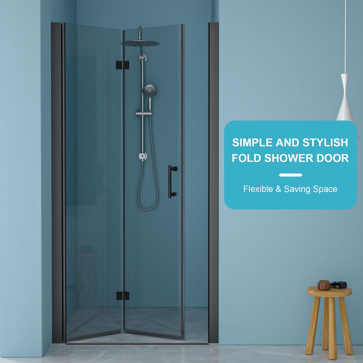 Fold Frameless Shower Door With Tempered Glass, photo 37 of 40