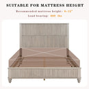 Solid Wood Queen Platform Bed Frame with Tall Headboard by HouseOfZazla