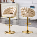 Puffy Bubble Chair, Ball Chain (Set of 2) - Beige / Gold by HouseOfZazla