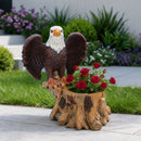 Majestic Eagle Garden Planter Pot on Tree Stump Base by HouseOfZazla