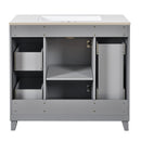 Bathroom Vanity With Ceramic Sink, Soft Close Doors, Adjustable Shelves by HouseOfZazla