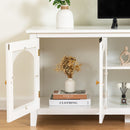 StylishTVcabinet Entertainment CenterTV Stand, TVconsoletable, Media Console, Solidwood Frame, Changhong Glass Door, Metal Handle by HouseOfZazla