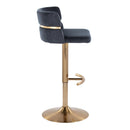 Cinch - Glam / Art Deco Adjustable Barstool With Swivel With Rounded T Footrest (Set of 2) by HouseOfZazla