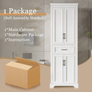 Freestanding Bathroom Vanity, Elegant Design With 4 Doors & 1 Drawer, Adjustable Shelves, Damping Hinges - White by HouseOfZazla