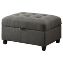 Storage Ottoman With Tufted Design - Gray by HouseOfZazla