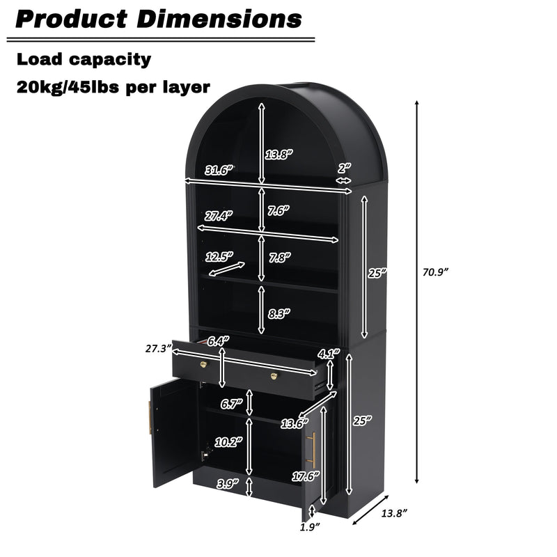Arched Bookshelf with Storage Cabinet, photo 2 of 10
