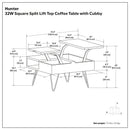 Hunter - Handcrafted Lift Top Coffee Table