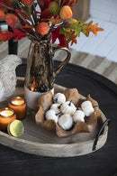 Velvety Pumpkin In Mesh Bag, Bag / 12, For Holiday Harvest Festival Fall Festival & Thanksgiving (Set of 4) - White by HouseOfZazla