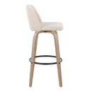 Toriano - Contemporary Fixed Height Barstool With Swivel With Round Footrest Comfort And Style (Set of 2) by HouseOfZazla