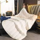 GobekUsa Cozy Flannel Fleece Lambswool Blanket - 3 Layers, Warm & Soft for Bed.