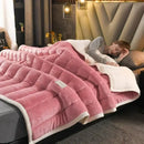 GobekUsa Cozy Flannel Fleece Lambswool Blanket - 3 Layers, Warm & Soft for Bed.