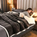 GobekUsa Cozy Flannel Fleece Lambswool Blanket - 3 Layers, Warm & Soft for Bed.