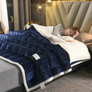 GobekUsa Cozy Flannel Fleece Lambswool Blanket - 3 Layers, Warm & Soft for Bed.