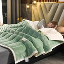 GobekUsa Cozy Flannel Fleece Lambswool Blanket - 3 Layers, Warm & Soft for Bed.