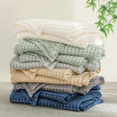 GobekUsa Bamboo Cotton Waffle Blanket - Lightweight Breathable Blanket