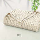 GobekUsa Bamboo Cotton Waffle Blanket - Lightweight Breathable Blanket