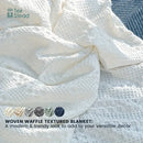 GobekUsa Bamboo Cotton Waffle Blanket - Lightweight Breathable Blanket