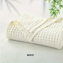 GobekUsa Bamboo Cotton Waffle Blanket - Lightweight Breathable Blanket