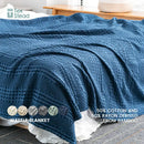 GobekUsa Bamboo Cotton Waffle Blanket - Lightweight Breathable Blanket