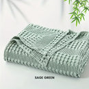 GobekUsa Bamboo Cotton Waffle Blanket - Lightweight Breathable Blanket