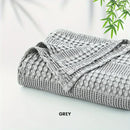 GobekUsa Bamboo Cotton Waffle Blanket - Lightweight Breathable Blanket
